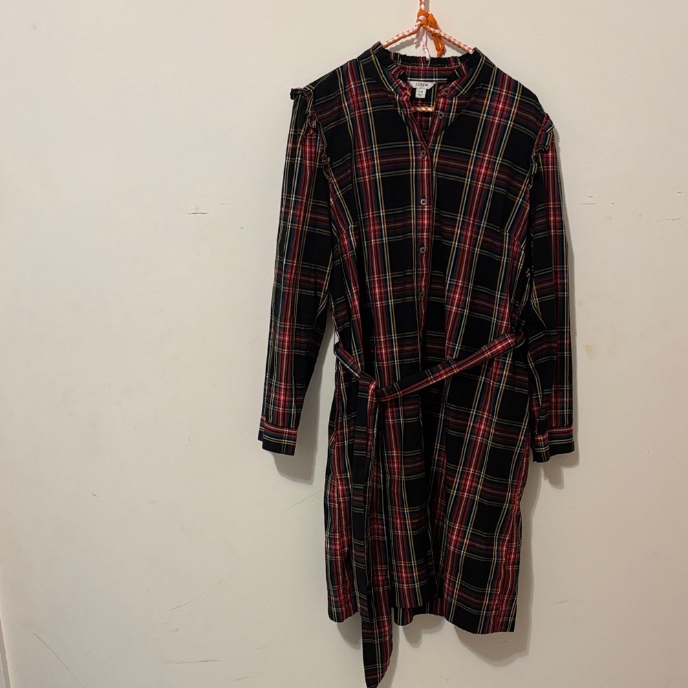 J Crew Facotry Plaid Button-Up Dress